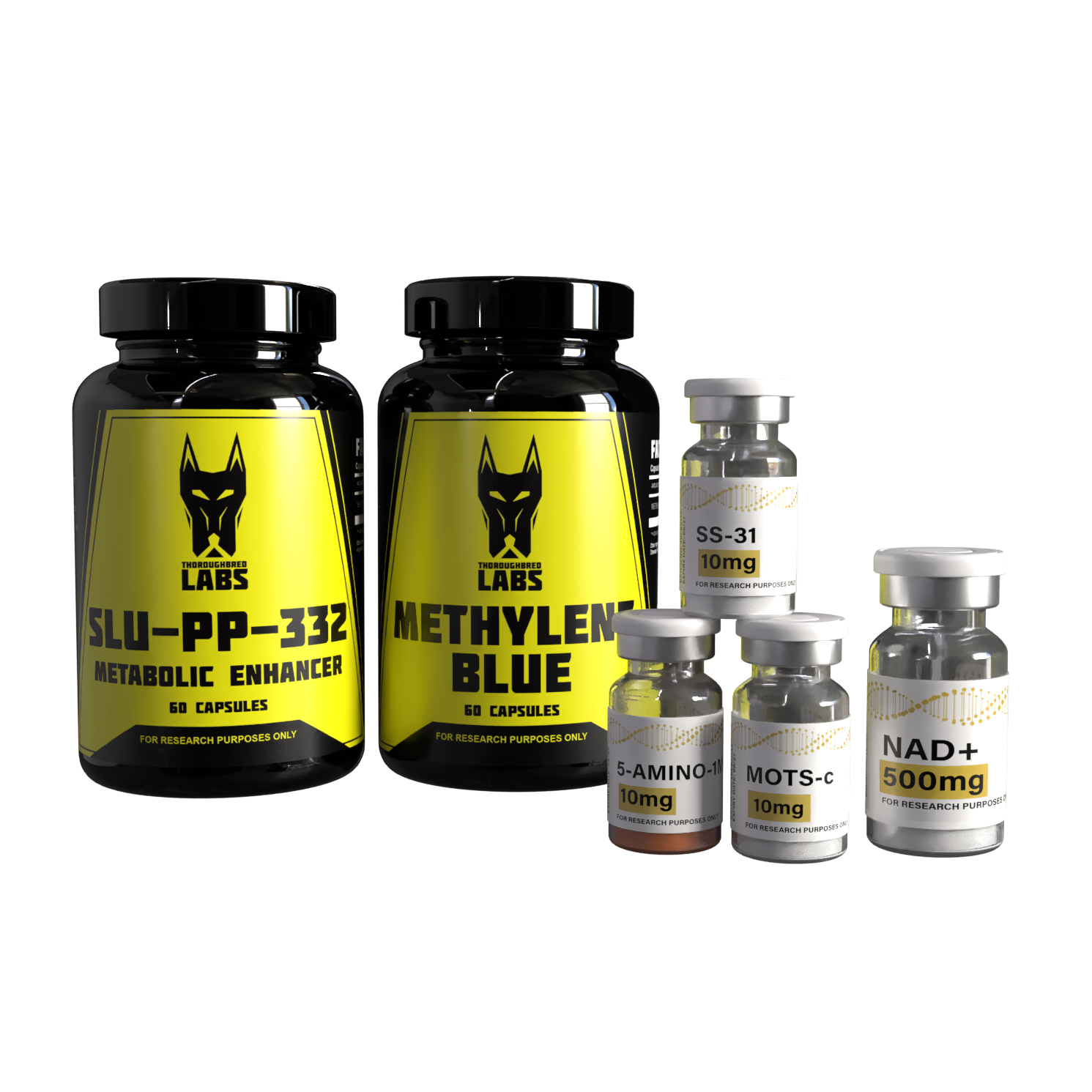 Research Bundle - SS31 10mg / MOTS-c 10mg / 5-Amino-1MQ 10mg / NAD+ 500mg / Methylene Blue / SLU-PP 332