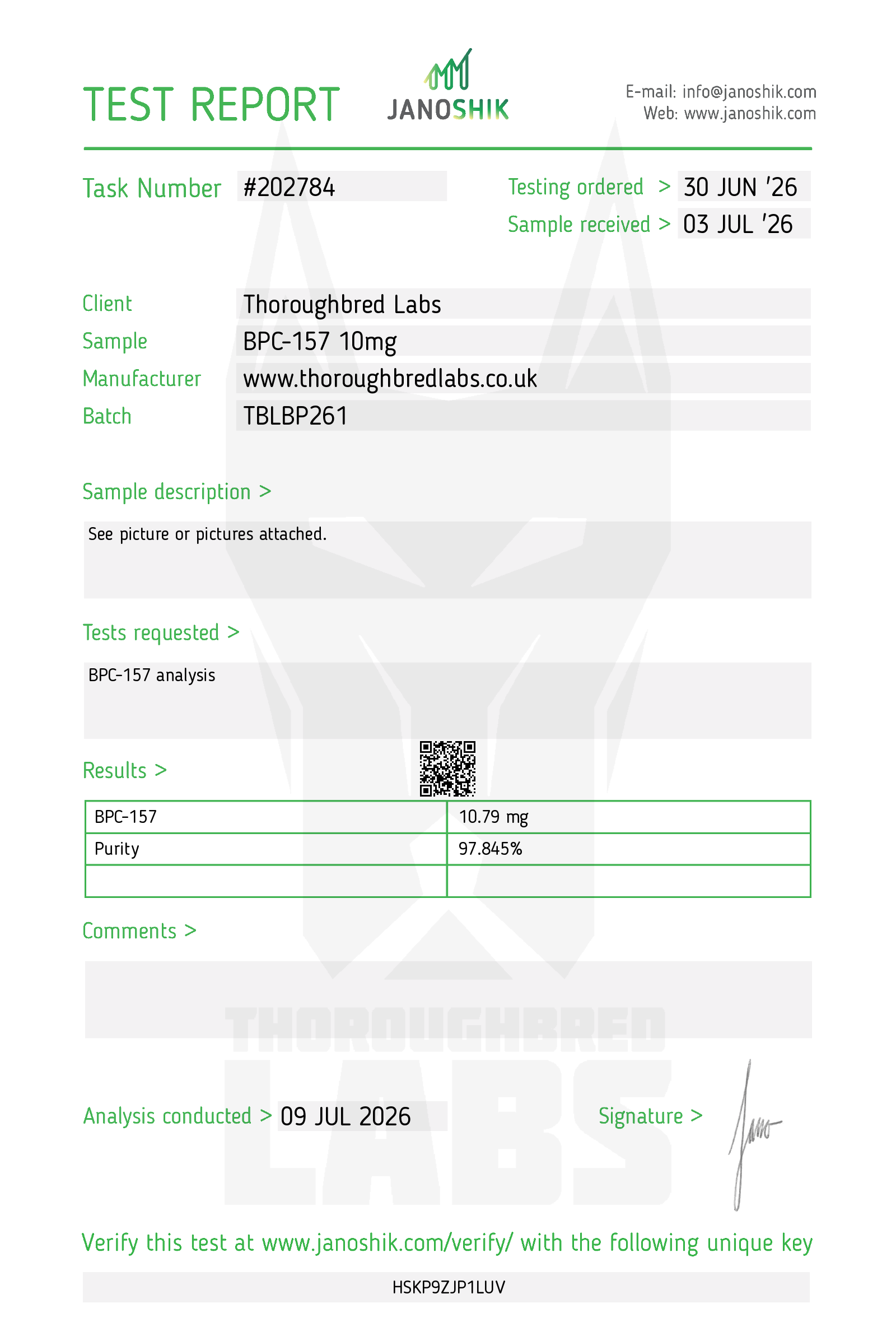BPC157 10mg Peptide Vial