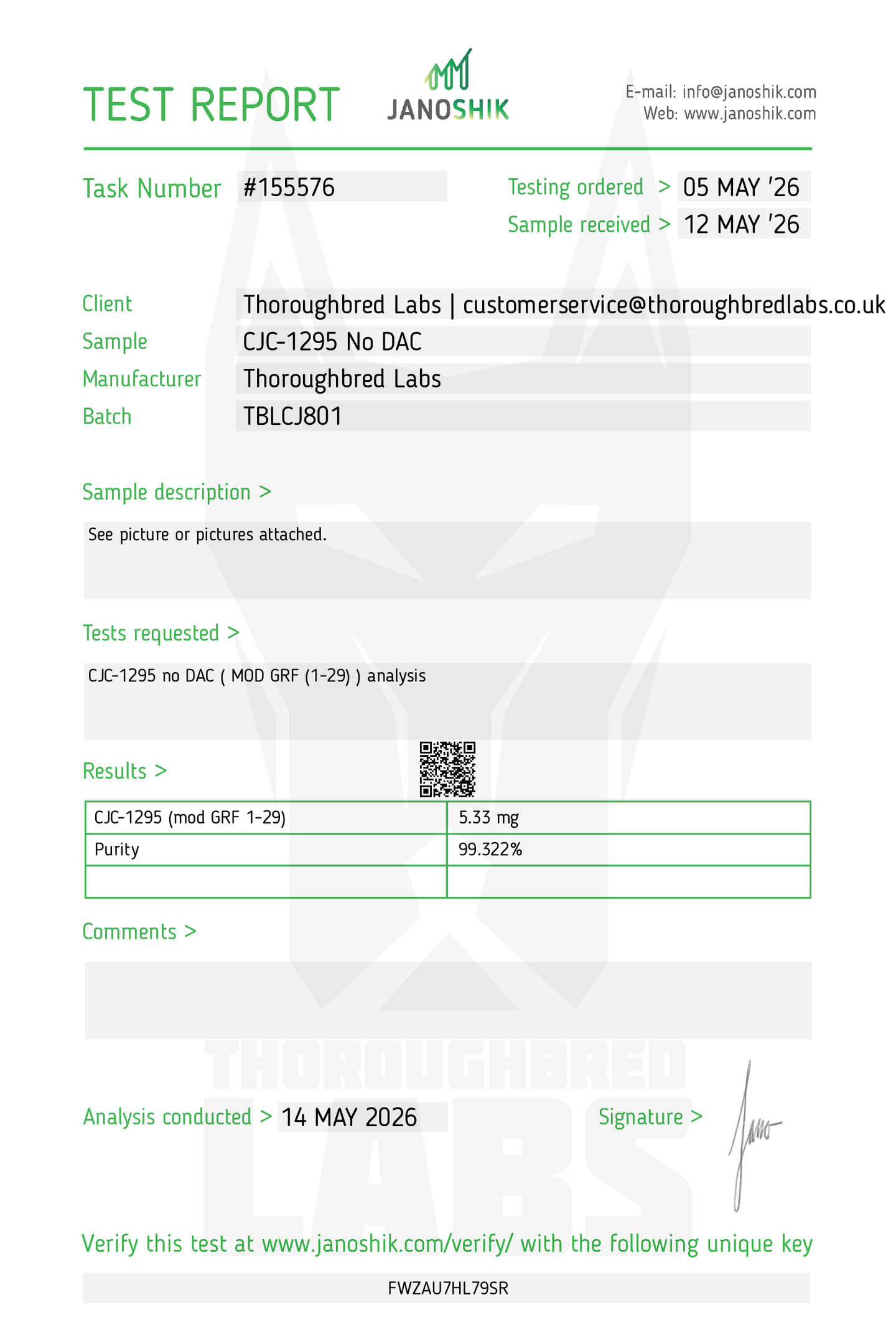CJC-1295 No DAC Peptide Vial 5mg