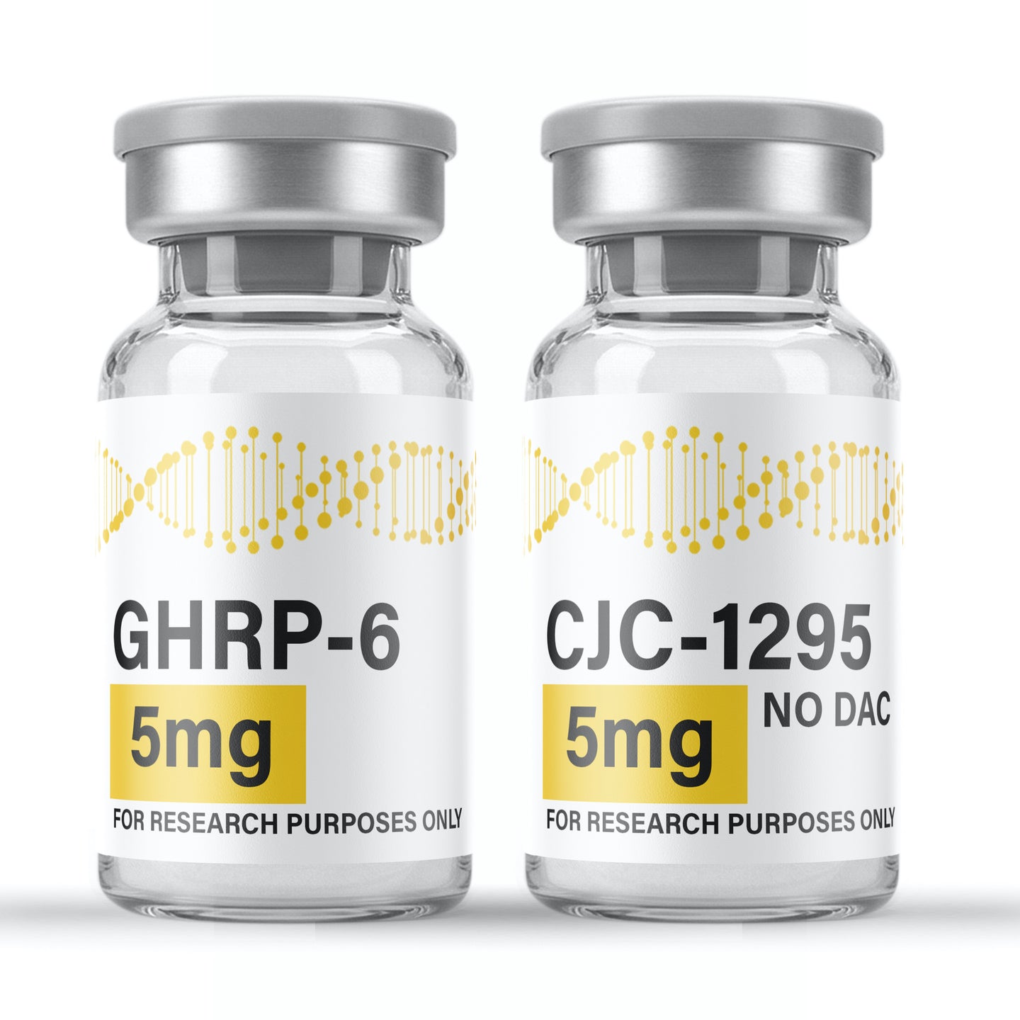 Research Bundle - CJC-1295 No DAC 5mg & GHRP-6 5mg Peptide Vial Bundle