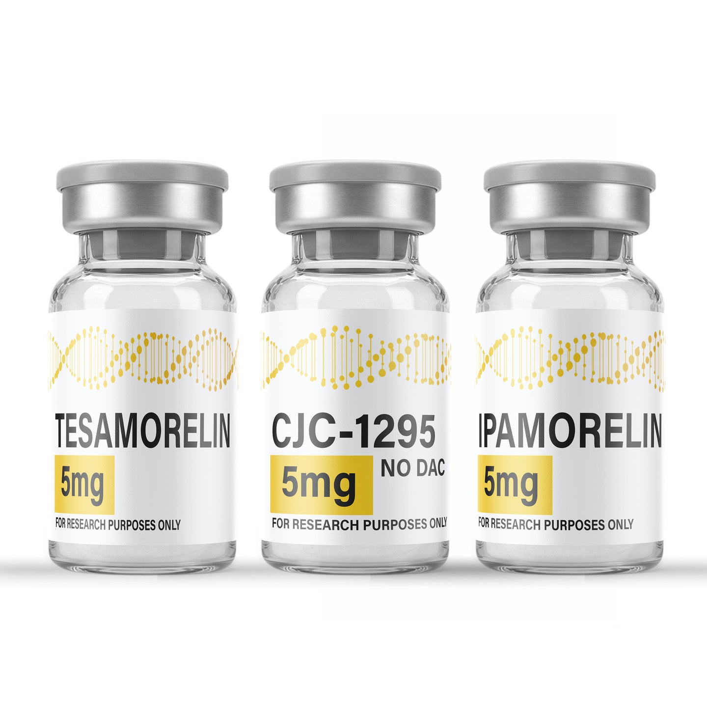 Research Bundle - CJC-1295 No DAC 5mg / Ipamorelin 5mg / Tesamorelin 5mg