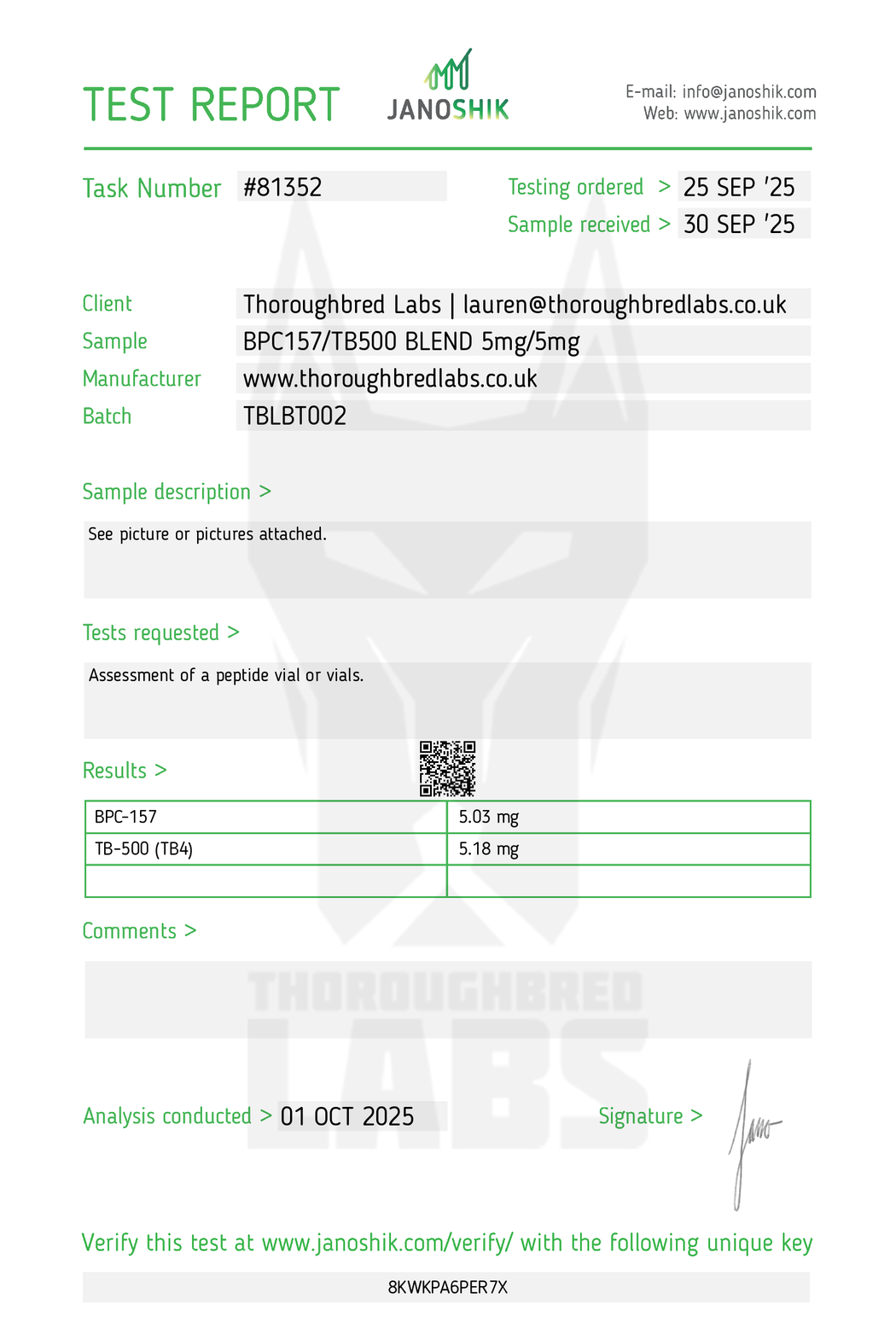 RESEARCH PEPTIDES – Thoroughbred Labs