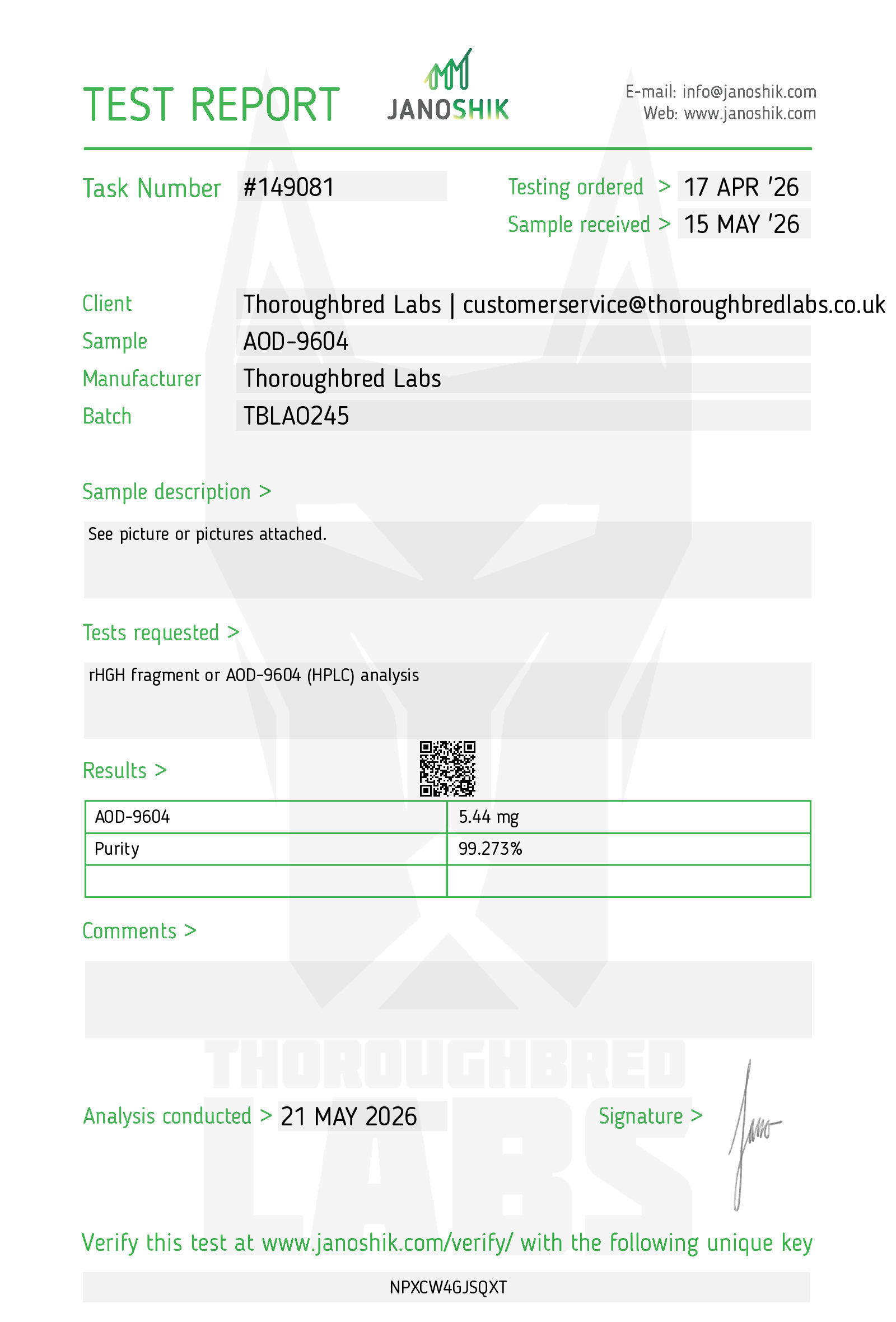 AOD9604 Vial 5mg